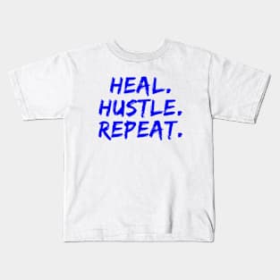 Heal Hustle Repeat Neon Blue Kids T-Shirt